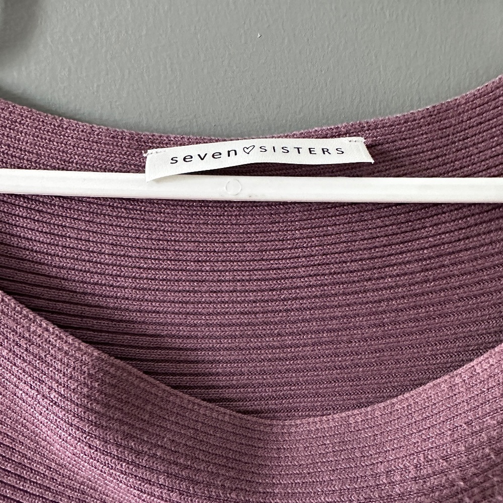 Seven Sisters Mauve Ribbed Sweater